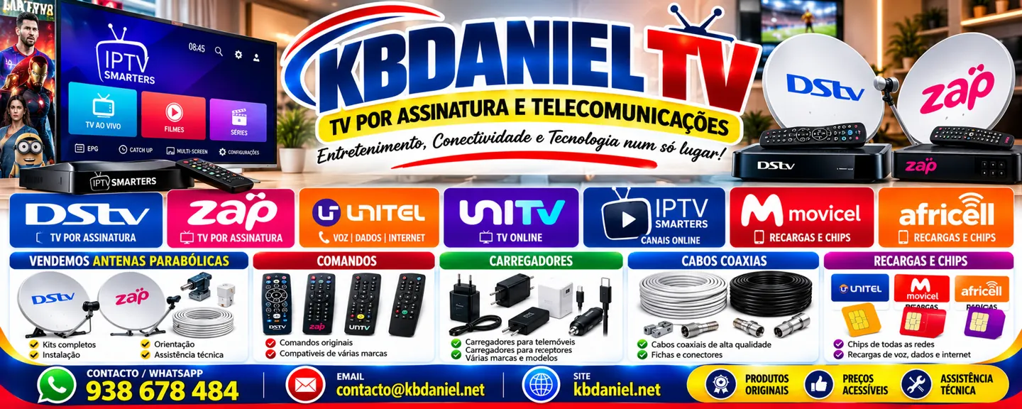 Produtos e serviços de TV, telecomunicações e IPTV KBDANIEL